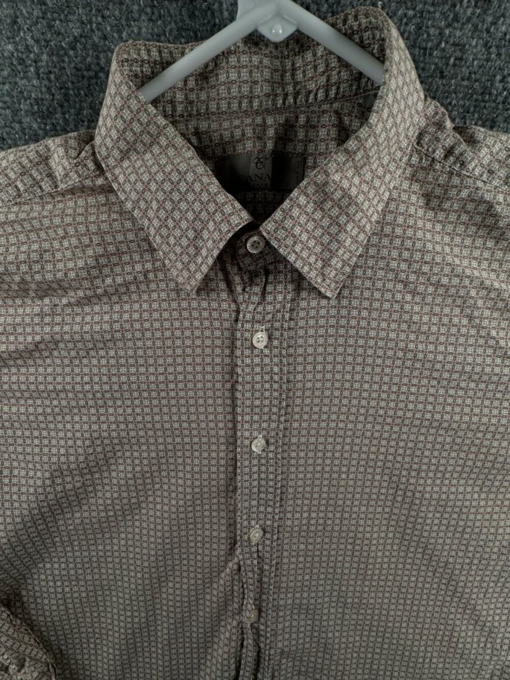 Canali Button Up Shirt Men Long Sleeve Cotton Size XL Floral Print Adult Woven
